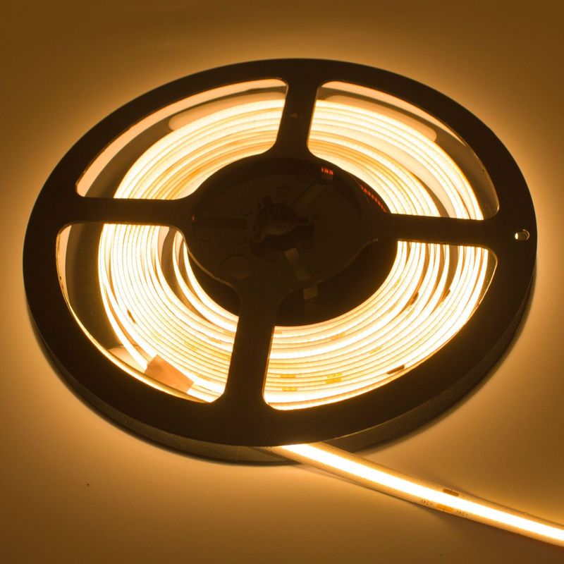 2700K-6500K 12V LED COB Strip 24V ชิปความหนาแน่นสูงตกแต่งภายในบ้าน