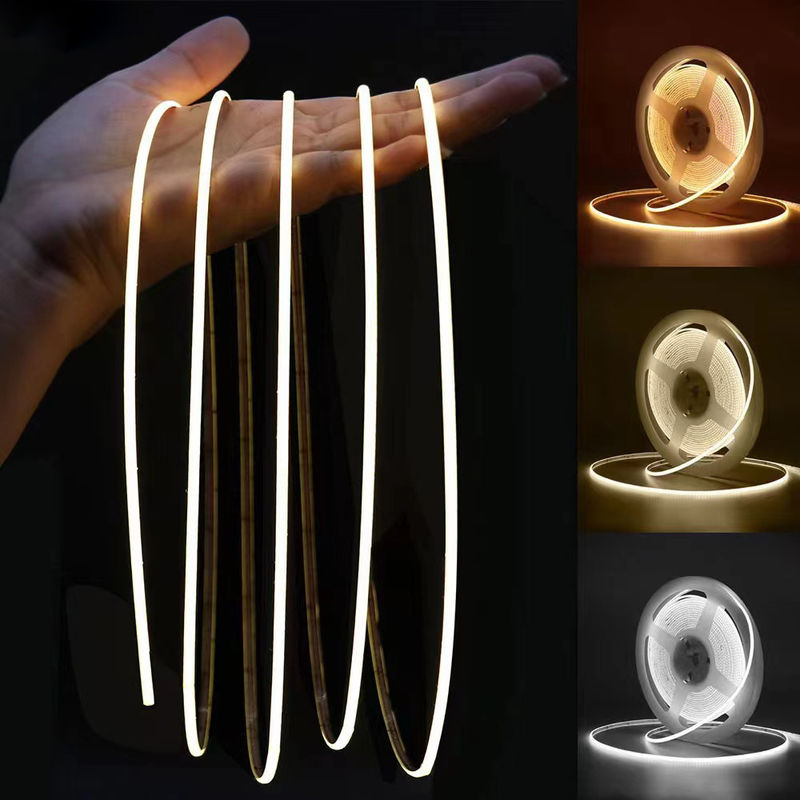 2700K-6500K 12V LED COB Strip 24V ชิปความหนาแน่นสูงตกแต่งภายในบ้าน