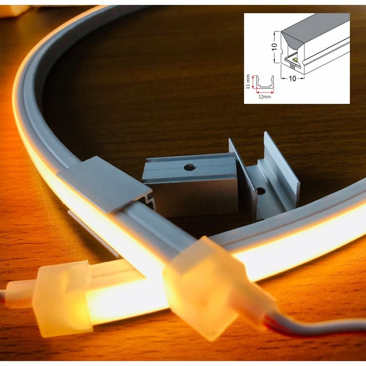 นำ flexibel นีออนไฟ 24V คลิปแม่เหล็กติดตั้ง 3000K แถบเส้นแสงนีออนนำ