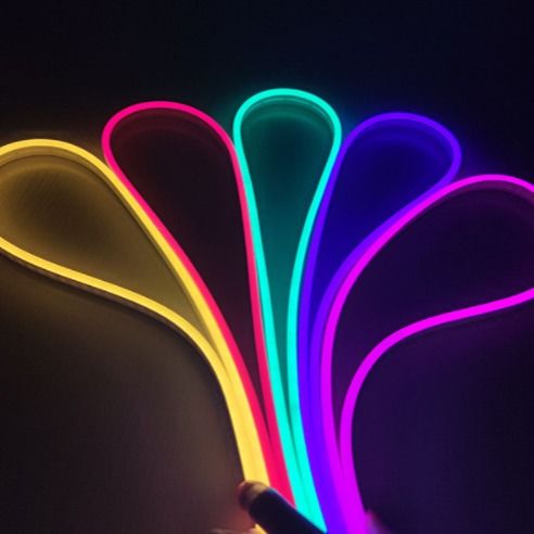 6x12mm Soft LED Neon Flexible Strip 12V น้ำเงิน แดง ชมพู สีสัน แคบ การตกแต่ง IP65