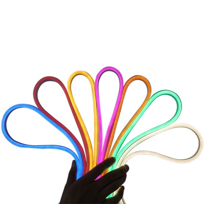 5M 12V IP68 RGB แถบแสงนีออนแบบยืดหยุ่นกลางแจ้ง SMD ภูมิทัศน์คริสต์มาสกำหนดเอง