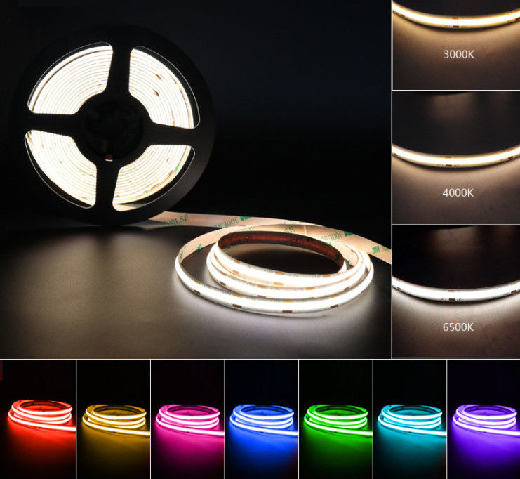 เปลี่ยนสีสมาร์ท 24V COB RGBW แถบ LED 10 มม. กันน้ำ 2700K-6500K