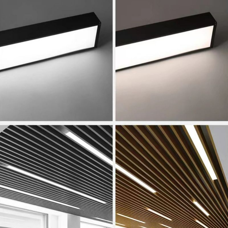 ห้องนอน LED เชิงเส้นแขวนแสงโคมไฟเชิงเส้นสีดำตกแต่งภายในอาคาร 3000K 5000K 35W