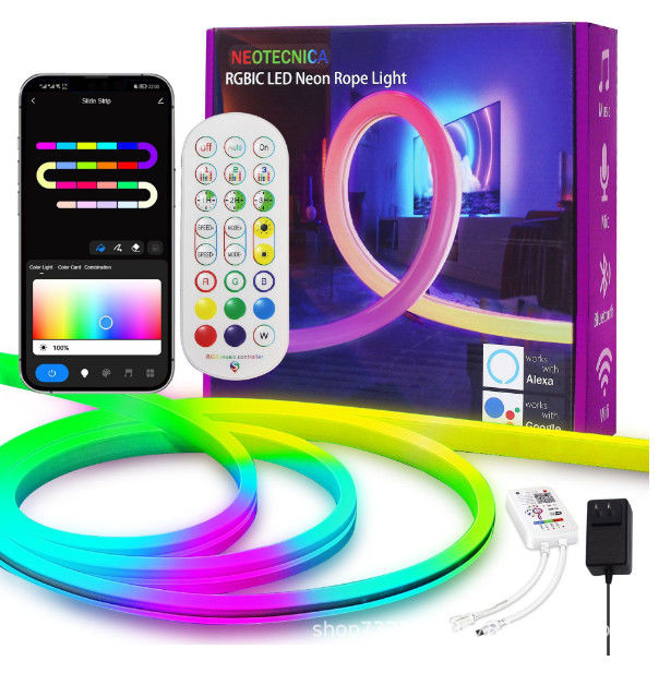 16.4ft RGB Silicone Neon Strip Light Remote Control Smart Color Changing