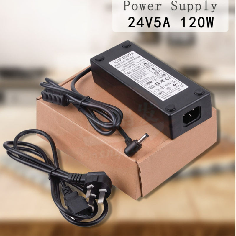 แหล่งจ่ายไฟโมดูล LED 5A แหล่งจ่ายไฟ LED DC 12V แหล่งจ่ายไฟตั้งโต๊ะสีดำสำหรับไฟ LED Strip