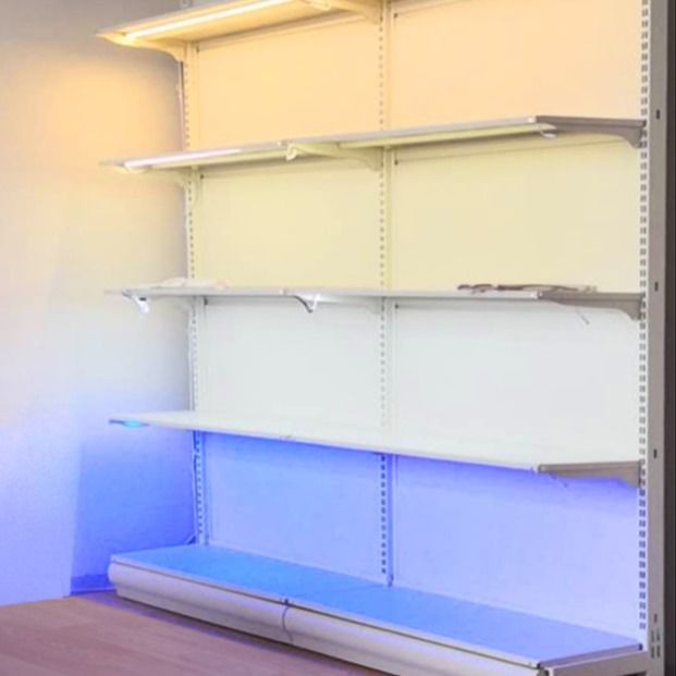 รางไฟ LED บางเฉียบสีดำสีขาวสีเทาสำหรับไฟชั้นวาง LED