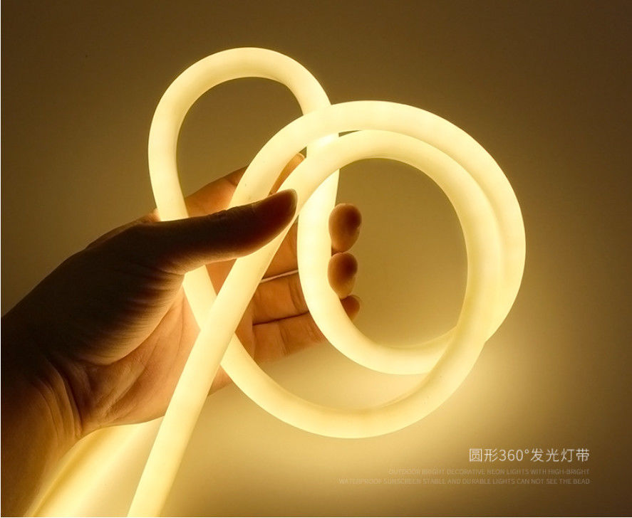 360 ° มุมลำแสงนีออน 10W 24V ไฟแถบยืดหยุ่นรอบซิลิโคน หลอด ไฟ LED นีออน